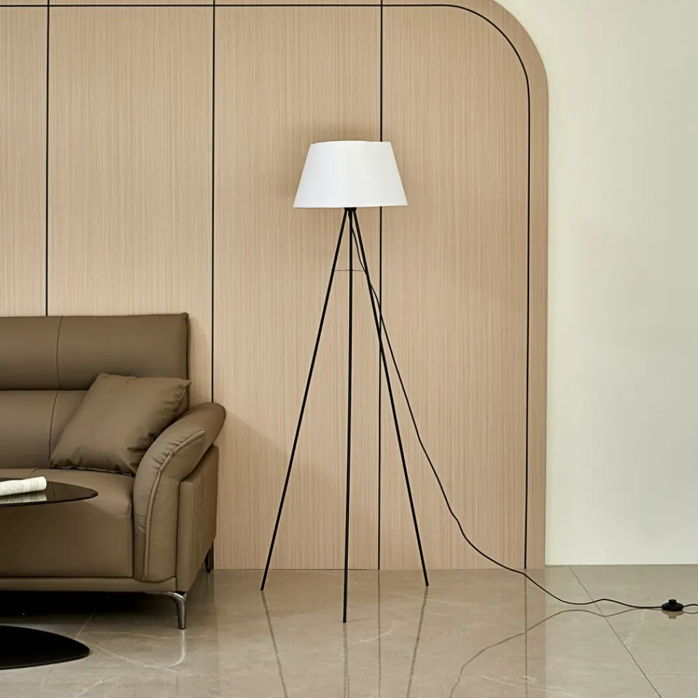 ELC Gulvlamper|Gulvlamper > Elsika gulvlampe, stofskærm, brun