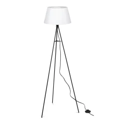 Gulvlamper ^ ELC Elsika gulvlampe, stofskærm, hvid
