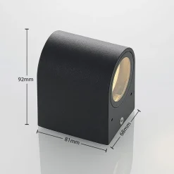 ELC Væglamper > udendørs væglampe Fijona, rund, 8,1 cm, grå, aluminium