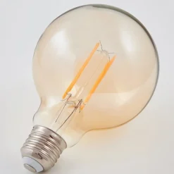 Lindby Filament Pære|Led Pærer > E27 LED-globepære Filament 6W 500lm, ravfarvet 1.800K