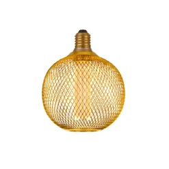 Dæmpbar Led-Pære ^ Searchlight E27 LED-pære Mesh 3,4 W 3.000 K Ø12cm guld