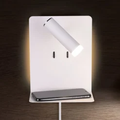 Trio Lighting Væglamper|Væglamper > Element LED-væglampe med hylde, mat hvid