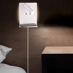 Trio Lighting Væglamper|Væglamper > Element LED-væglampe med hylde, mat hvid