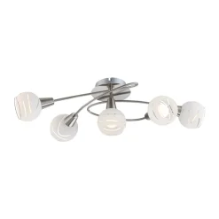 Globo Loftlamper > Elliott loftlampe, længde 62 cm, mat nikkel, metal/glas