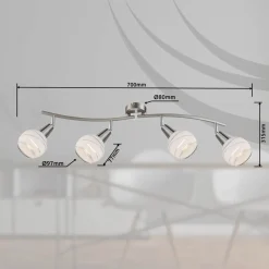 Globo Loftlamper|Spotlights > Elliott loftspot, mat nikkel, længde 70 cm, metal