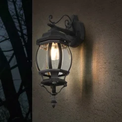 Trio Lighting Terrassebelysning|Væglamper > Elvo udendørs væglampe, bundfatning, mat sort