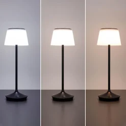 Näve Solcellelamper > Emmi LED-bordlampe, solcelle, CCT, opladelig, sort