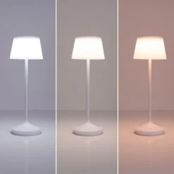 Näve Solcellelamper > Emmi LED-bordlampe, solcelle, CCT, opladelig, hvid