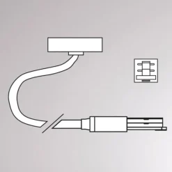 Molto Luce Skinnesystem > Endetilkobling Volare, kabel 2 m, baldakin, hvid