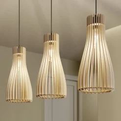 Bæredygtige Lamper|Pendellamper ^ Envostar Furn pendel, birkekrydsfiner, 3fl