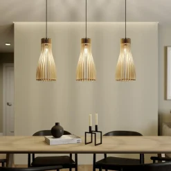 Bæredygtige Lamper|Pendellamper ^ Envostar Furn pendel, birkekrydsfiner, 3fl