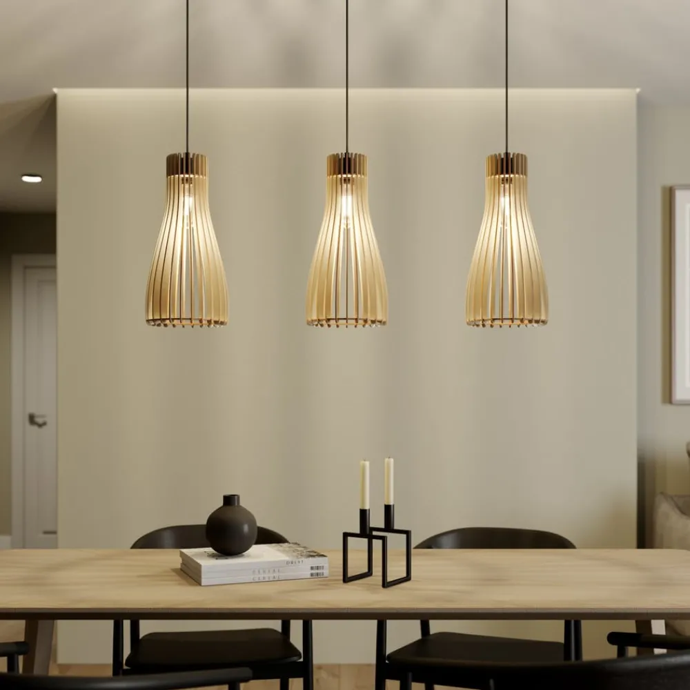 Bæredygtige Lamper|Pendellamper ^ Envostar Furn pendel, birkekrydsfiner, 3fl
