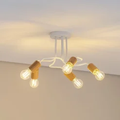 Envostar Loftlamper > Joiy loftslampe 5-lys fordelt hvid/træ
