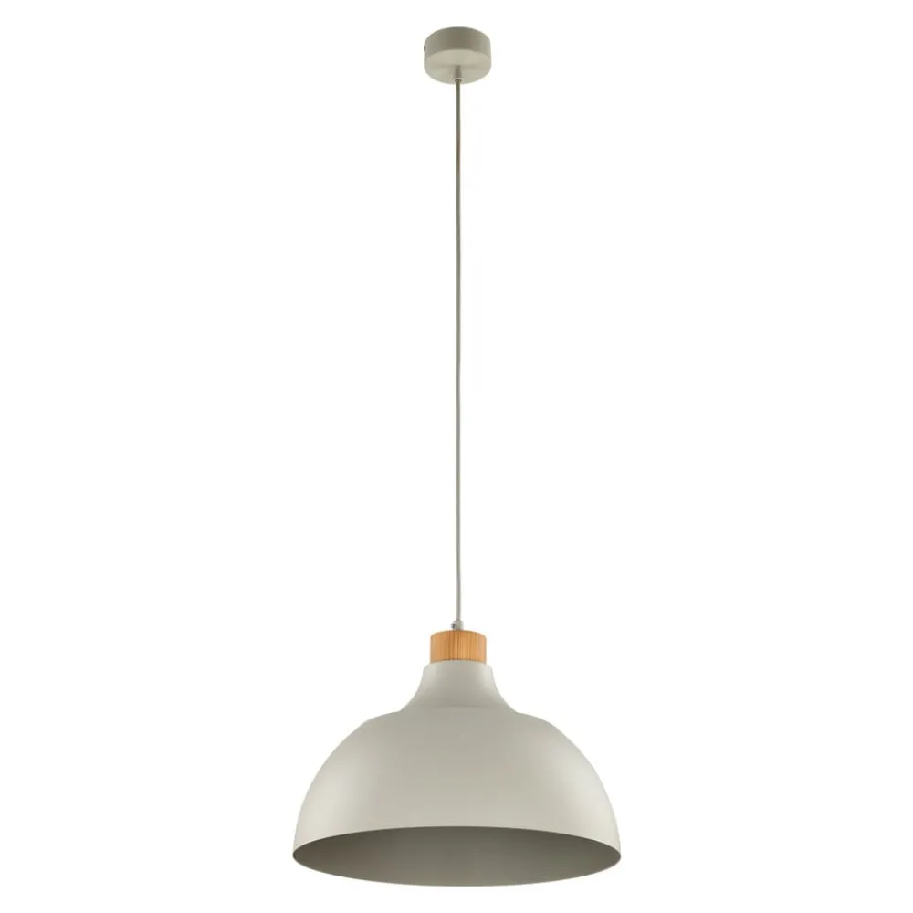 Pendellamper|Pendellamper ^ Envostar Kaitt hængelampe, beige, Ø 34 cm, trædetaljer