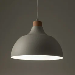 Pendellamper|Pendellamper ^ Envostar Kaitt hængelampe, beige, Ø 34 cm, trædetaljer