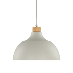 Pendellamper|Pendellamper ^ Envostar Kaitt hængelampe, beige, Ø 34 cm, trædetaljer