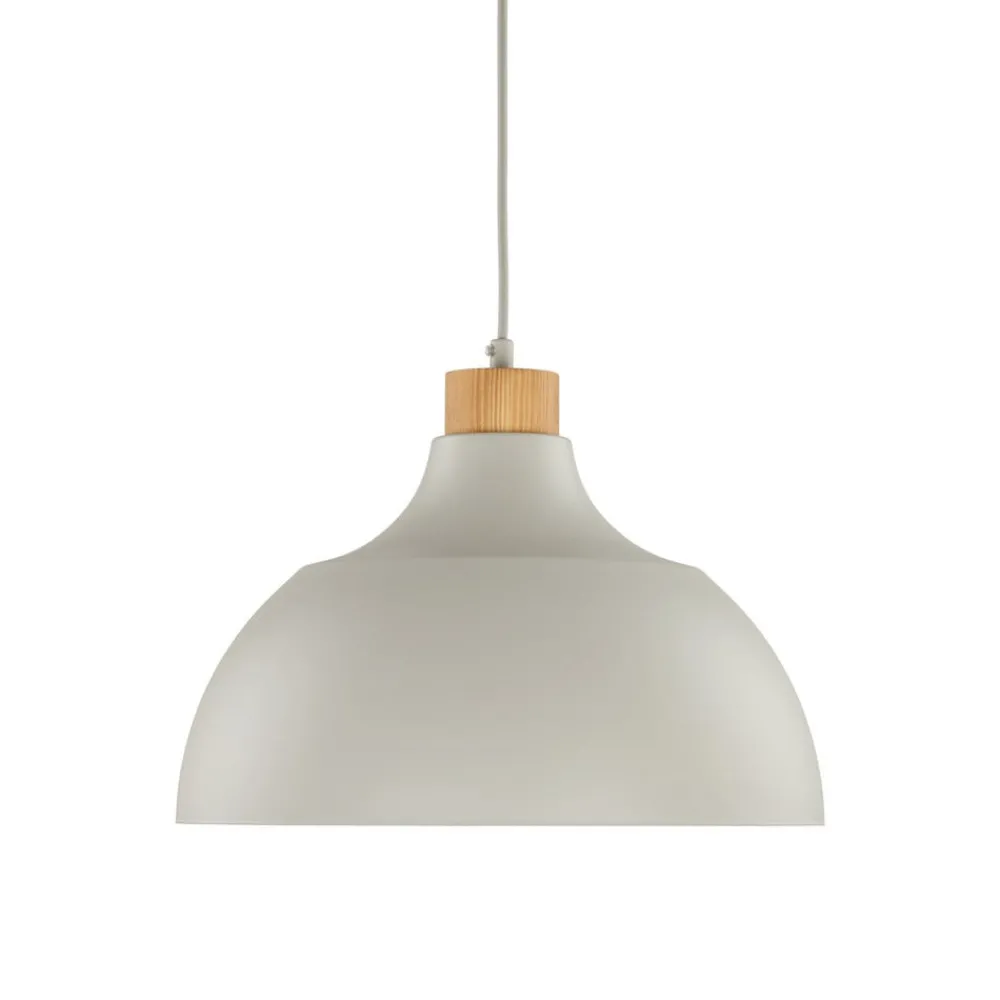 Pendellamper|Pendellamper ^ Envostar Kaitt hængelampe, beige, Ø 34 cm, trædetaljer
