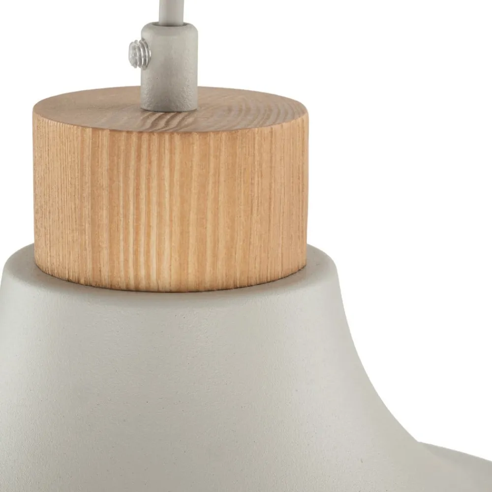 Pendellamper|Pendellamper ^ Envostar Kaitt hængelampe, beige, Ø 34 cm, trædetaljer