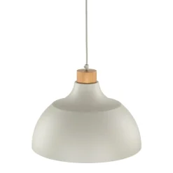 Pendellamper|Pendellamper ^ Envostar Kaitt hængelampe, beige, Ø 34 cm, trædetaljer