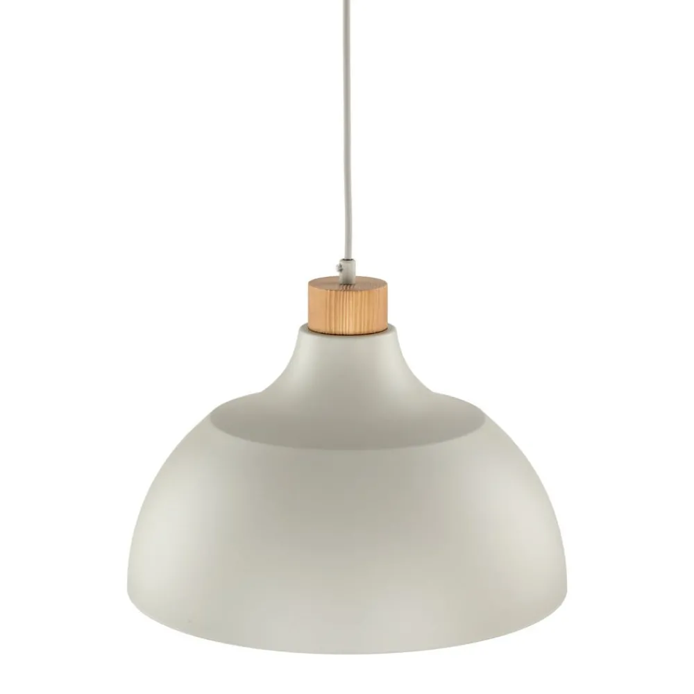 Pendellamper|Pendellamper ^ Envostar Kaitt hængelampe, beige, Ø 34 cm, trædetaljer