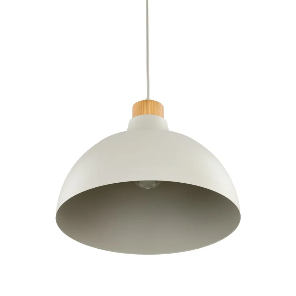 Pendellamper|Pendellamper ^ Envostar Kaitt hængelampe, beige, Ø 34 cm, trædetaljer