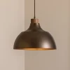 Envostar Pendellamper > Kaitt hængelampe, brun, Ø 34 cm, trædetaljer