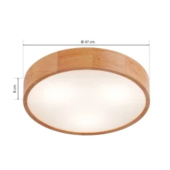Loftlamper|Loftlamper ^ Envostar loftlampe Kerio, Ø 47 cm, naturligt egetræ