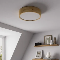 Loftlamper|Loftlamper ^ Envostar loftlampe Kerio, Ø 37 cm, naturligt egetræ