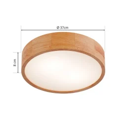 Loftlamper|Loftlamper ^ Envostar loftlampe Kerio, Ø 37 cm, naturligt egetræ