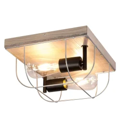 Bæredygtige Lamper ^ Envostar Neptuna loftslampe, firkantet, 2-lys.