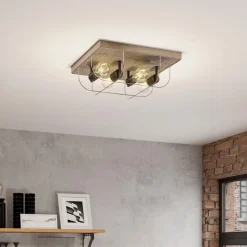 Bæredygtige Lamper ^ Envostar Neptuna loftslampe, firkantet, 4-lys.