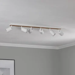 Envostar Loftlamper|Spotlights > Tino loftspot med 6 lyskilder hvid/træ