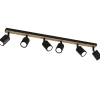 Envostar Loftlamper|Spotlights > Tino loftspot med 6 lyskilder, sort/træ