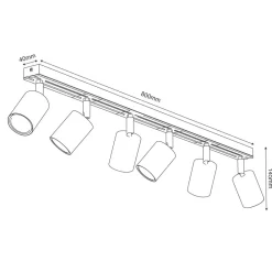 Envostar Loftlamper|Spotlights > Tino loftspot med 6 lyskilder, sort/træ