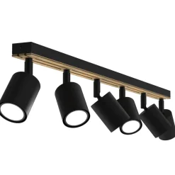 Envostar Loftlamper|Spotlights > Tino loftspot med 6 lyskilder, sort/træ