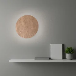 Væglamper|Væglamper ^ Envostar væglampe Rito, lyst træ, Ø 30 cm