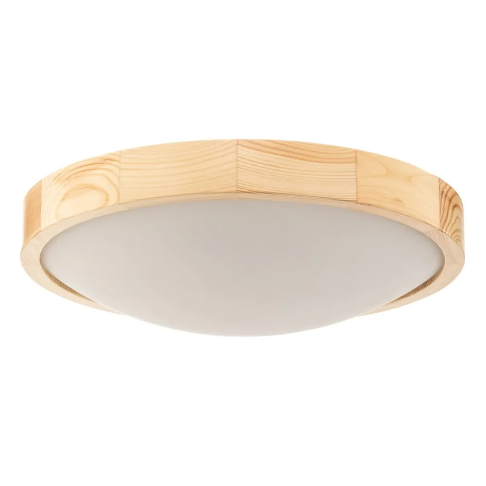 Loftlamper ^ Envostar Zeus loftlampe i træ, fyr, Ø 37 cm