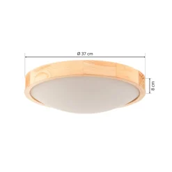 Loftlamper ^ Envostar Zeus loftlampe i træ, fyr, Ø 37 cm