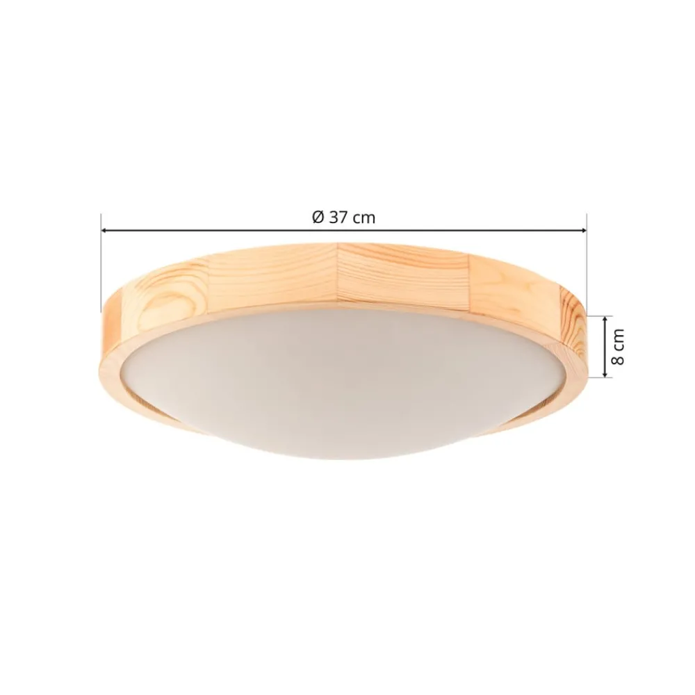 Loftlamper ^ Envostar Zeus loftlampe i træ, fyr, Ø 37 cm