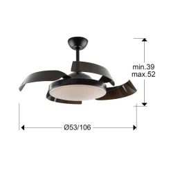 Loftventilatorer ^ Schuller Valencia Enzo LED-loftventilator, dæmpbar, CCT, sort