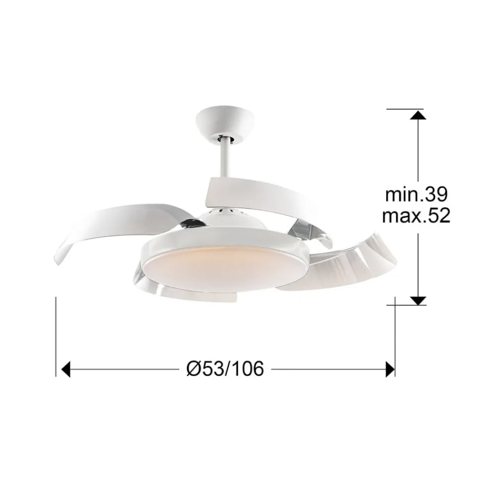 Loftventilatorer ^ Schuller Valencia Enzo LED-loftventilator, dæmpbar, CCT, hvid