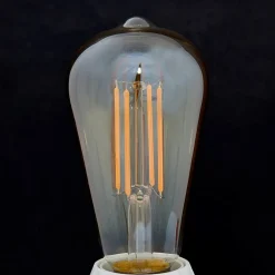 Lindby Filament Pære|Led Pærer > E27 rustik LED-pære 6 W 500lm rav 1.800 K 4 stk