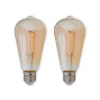 Filament Pære ^ Lindby E27 rustik LED-pære 6 W 500lm rav 1.800 K, 2 stk