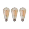 Lindby Filament Pære|Led Pærer > E27 rustik lyspære 6W 500lm ravfarvet 1.800K sæt med 3 stk