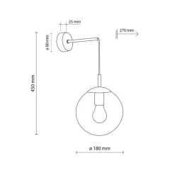 TK Lighting Væglamper > Esme væglampe, transparent, højde 45 cm, glas, E27