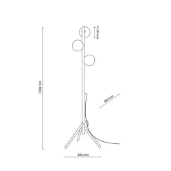 Gulvlamper|Gulvlamper ^ TK Lighting Estera gulvlampe, opalglas, træramme, 132 cm, 3 lyskilder