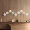 Pendellamper|Pendellamper ^ TK Lighting Estera hængelampe, opalglas, træ, 9 lyskilder