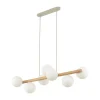 TK Lighting Pendellamper|Pendellamper > Estera hængelampe, opalglas, træ, 7 lyskilder