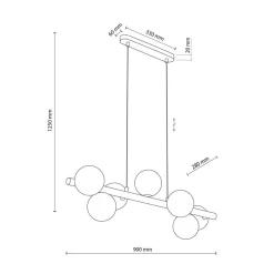 TK Lighting Pendellamper|Pendellamper > Estera hængelampe, opalglas, træ, 7 lyskilder