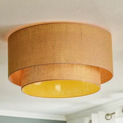 Loftlamper|Loftlamper ^ Euluna Boho jute-loftslampe naturbrun Ø60cm